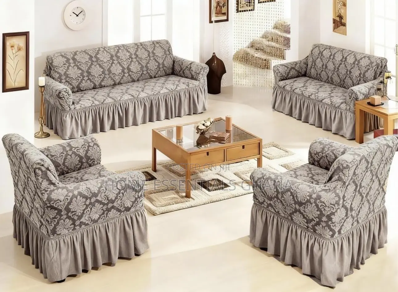 Skirt-Type Sofa Covers Set Elegant Comfortable Sofa Protection