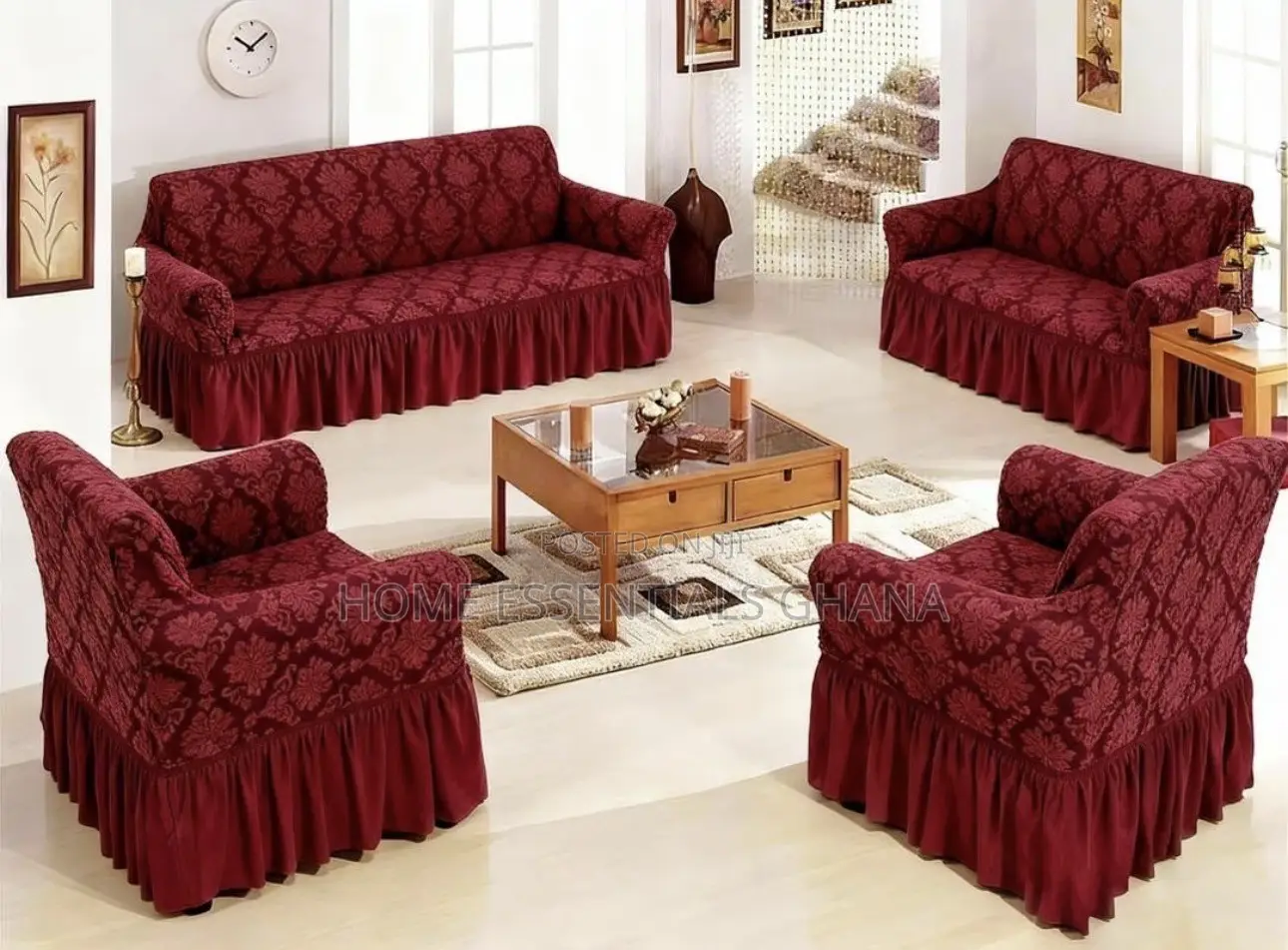 Skirt-Type Sofa Covers Set Elegant Comfortable Sofa Protection