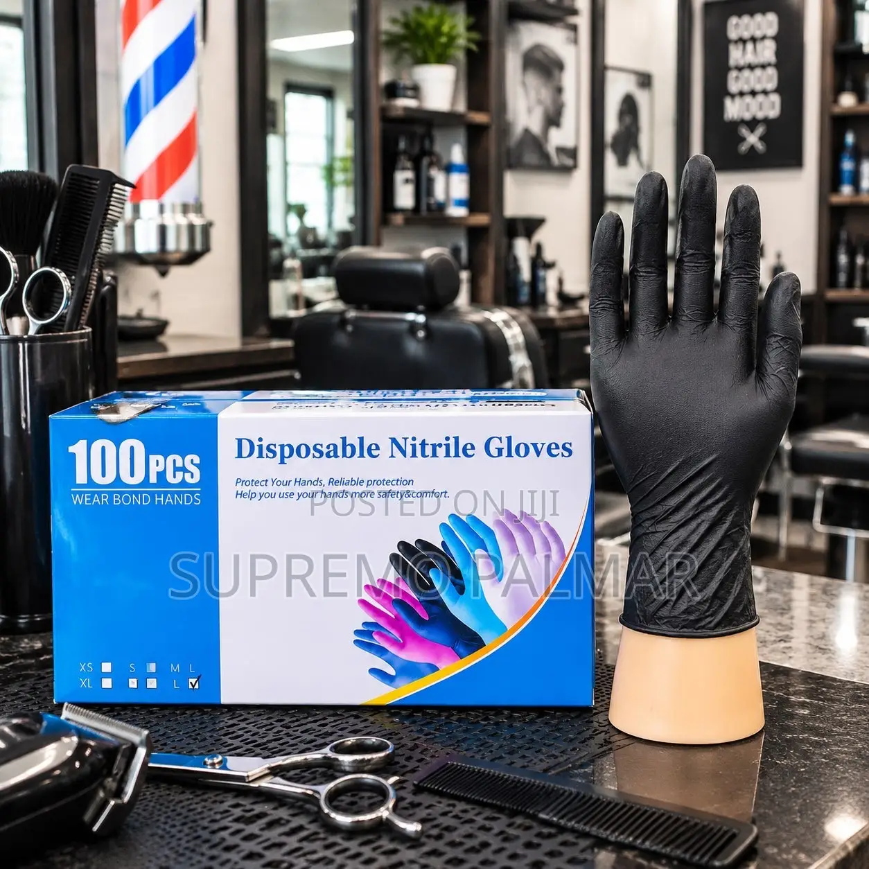 Wear Bond Hands Nitrile Barber Gloves 100pcs – Disposable Protective