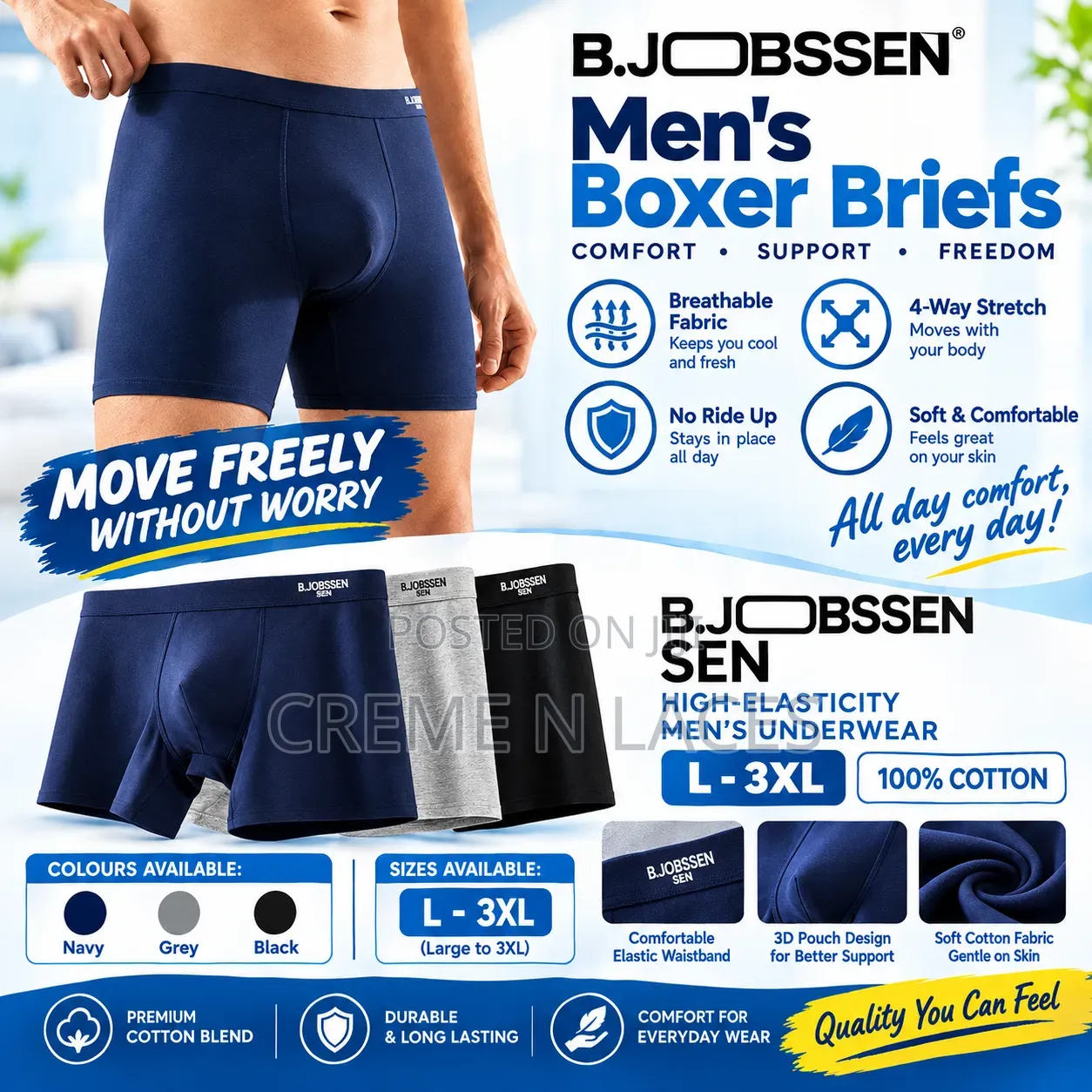 Men's Extended Leg Boxer Shorts (4pcs)