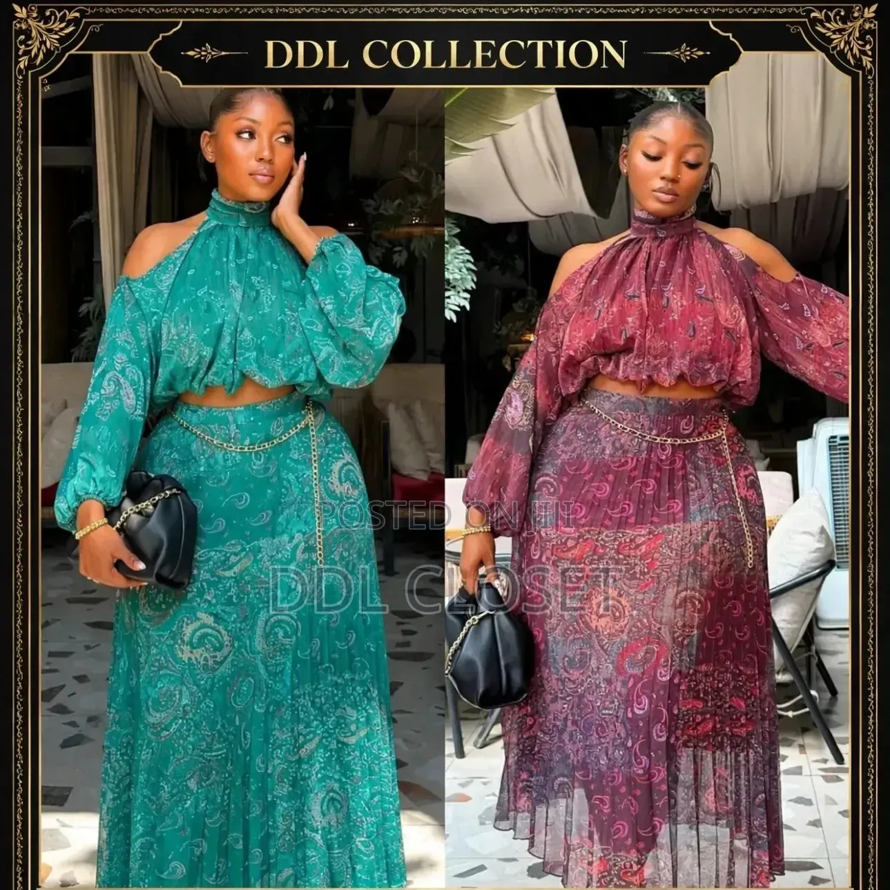 2- Piece Pleated Set