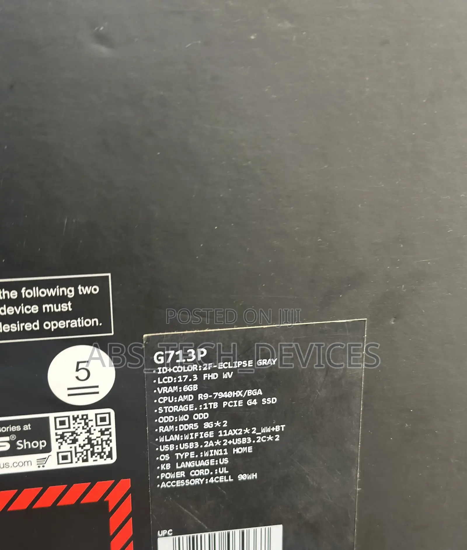 New Laptop Asus ROG Strix G17 16GB AMD Ryzen 9 SSD 1T