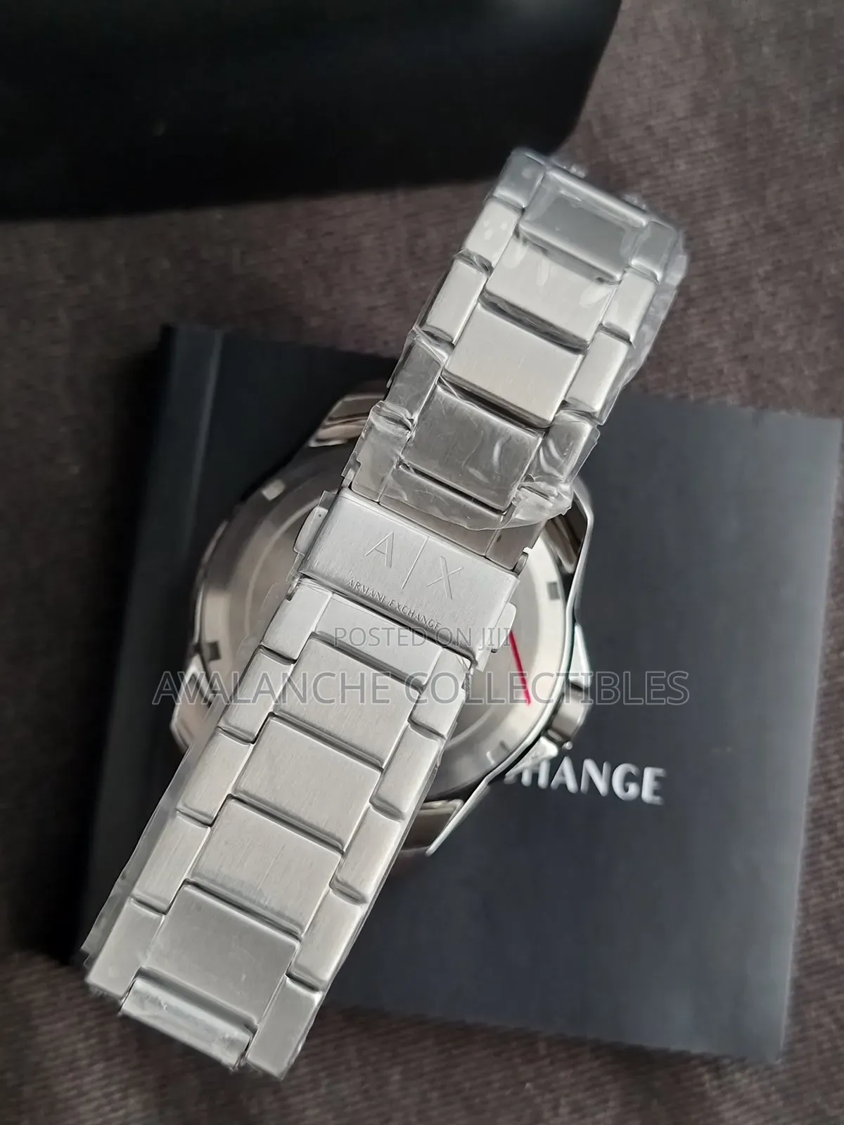 Armani Exchange Silver Tone Blue Dial Watch 42mm Case Size