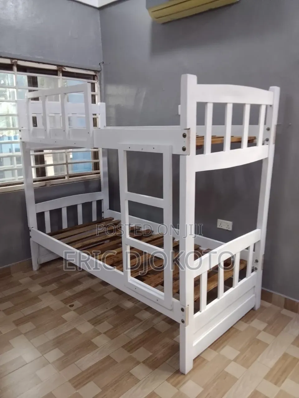 White Single Bunk Bed With Guard Rail