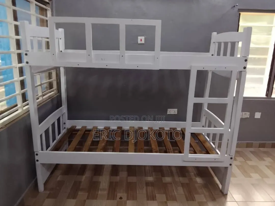 White Single Bunk Bed With Guard Rail