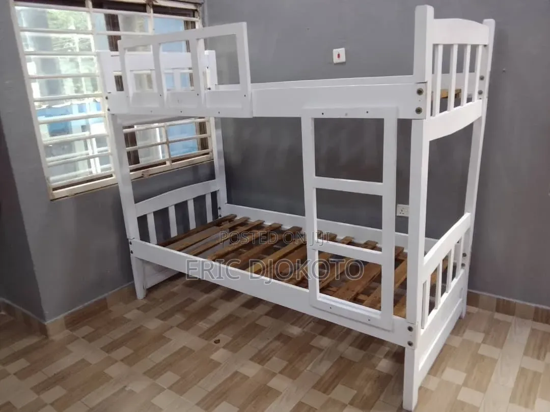 White Single Bunk Bed With Guard Rail