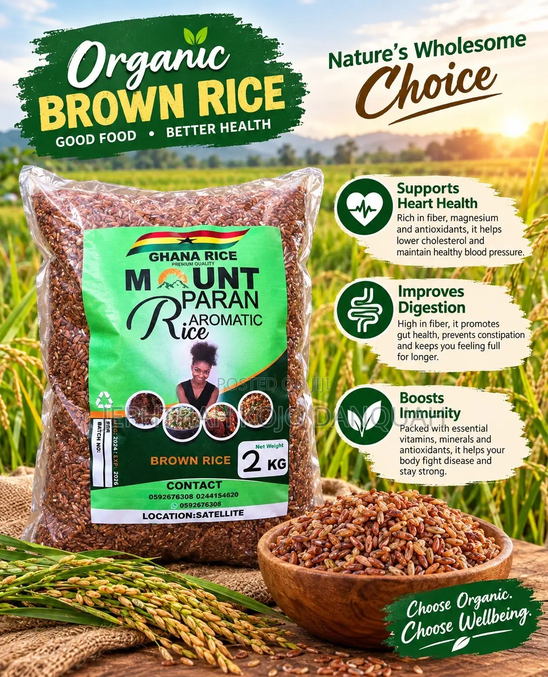 Organic Brown Rice 2kg