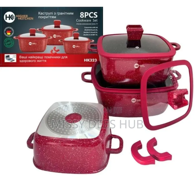 HK 8pcs Die-Cast Aluminum Cookware Set
