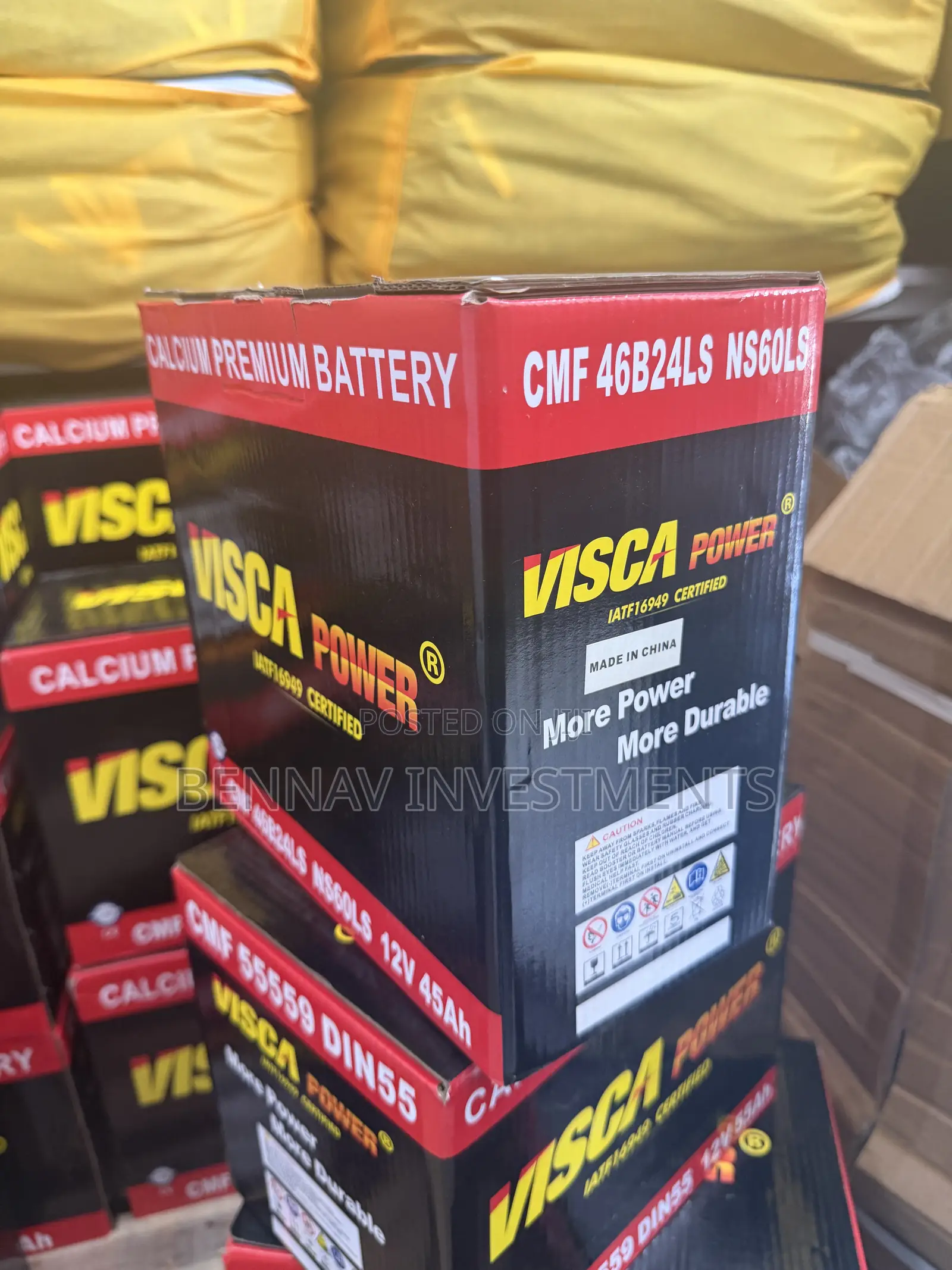 11 Plates 12Volts 45Ah Visca Battery Big Pole/Terminal
