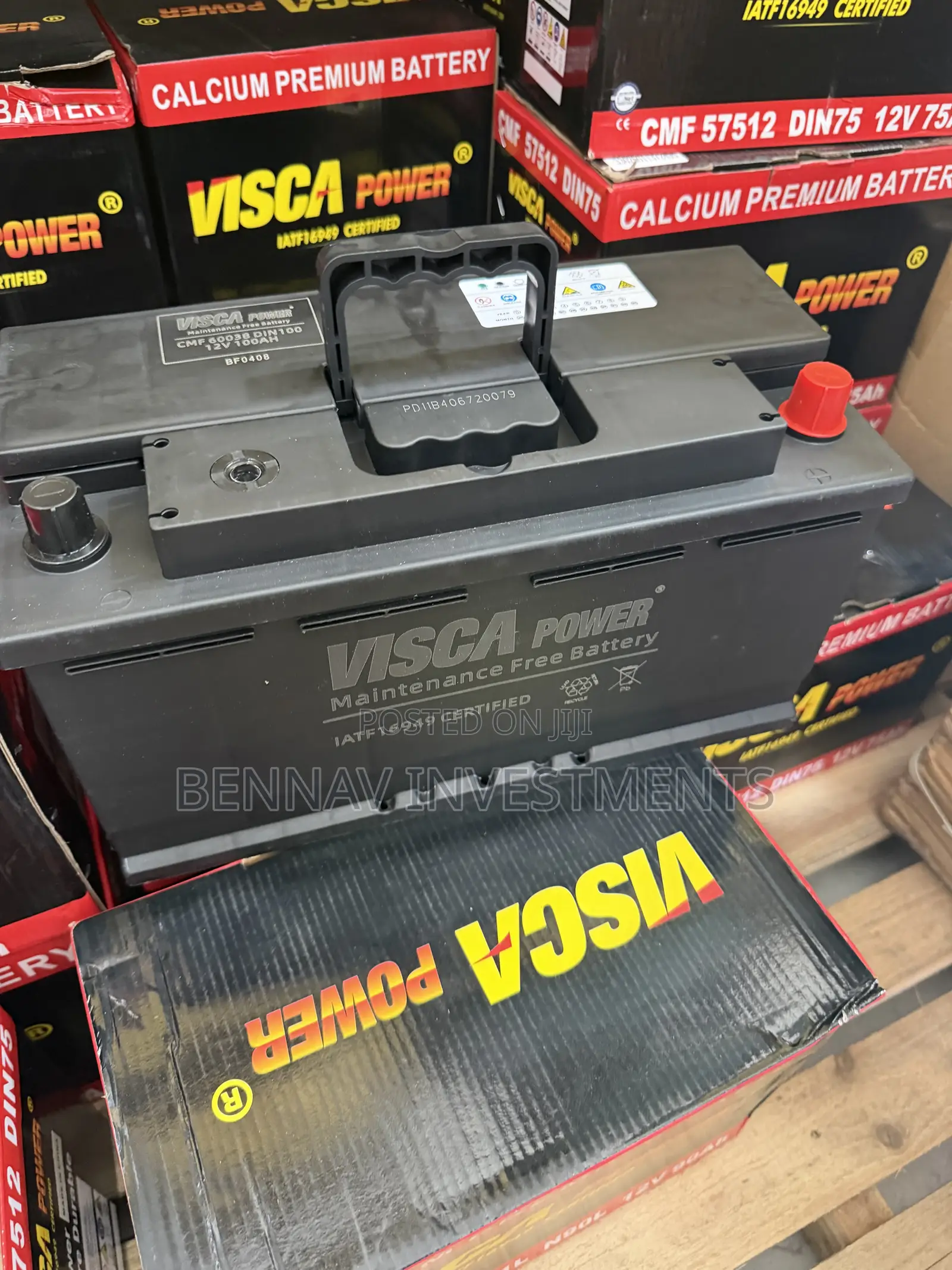 19 Plates 12Volts 100Ah Visca Battery