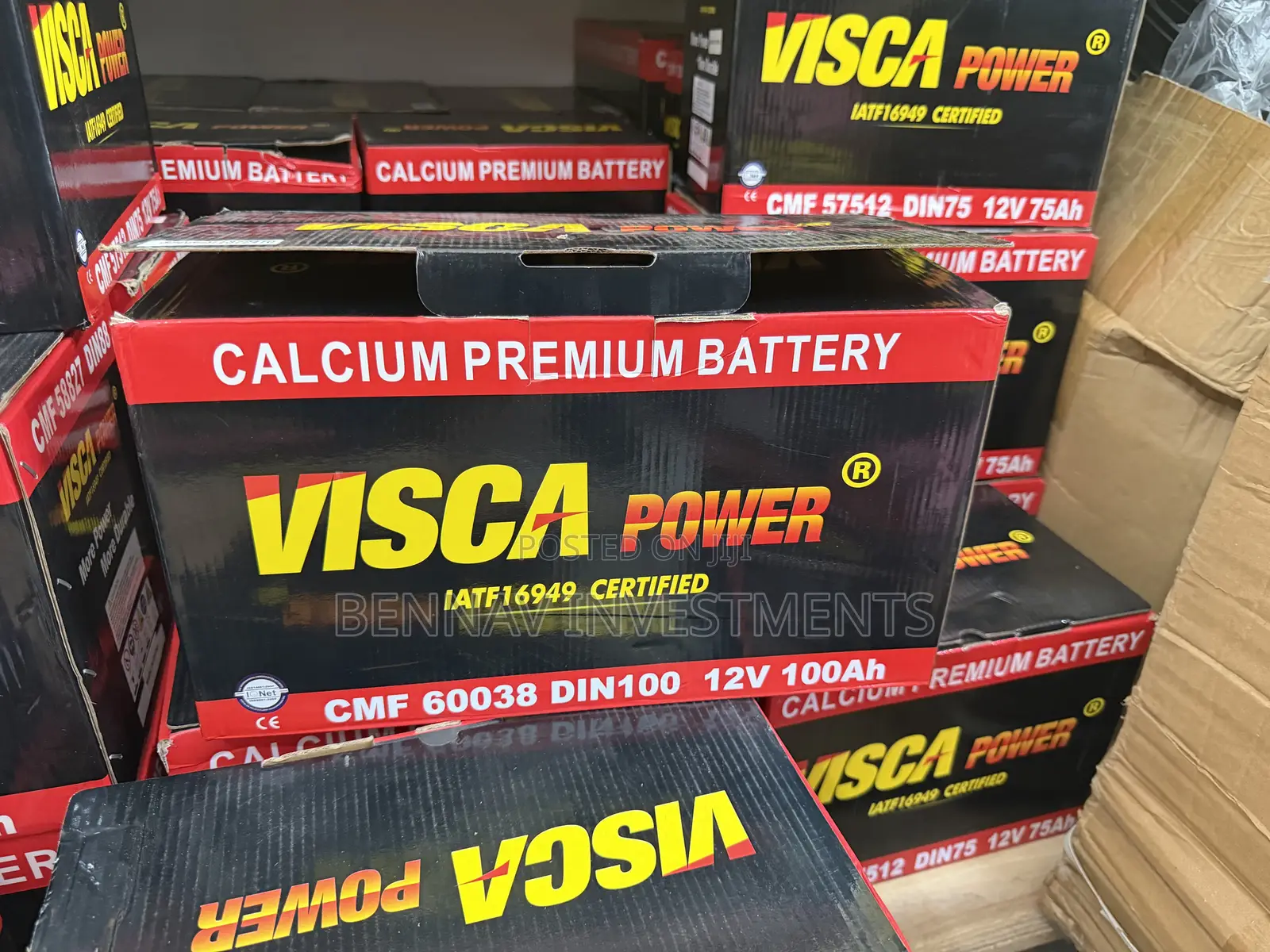 19 Plates 12Volts 100Ah Visca Battery