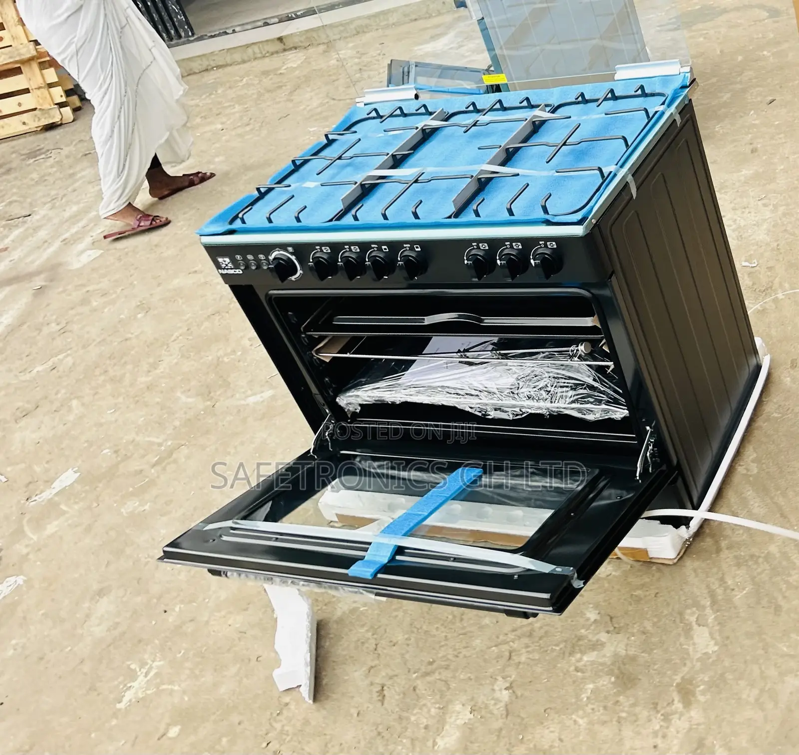 Newly Stock Nasco 5-Burner Black Gas Cooker (NASGC-LME90B)