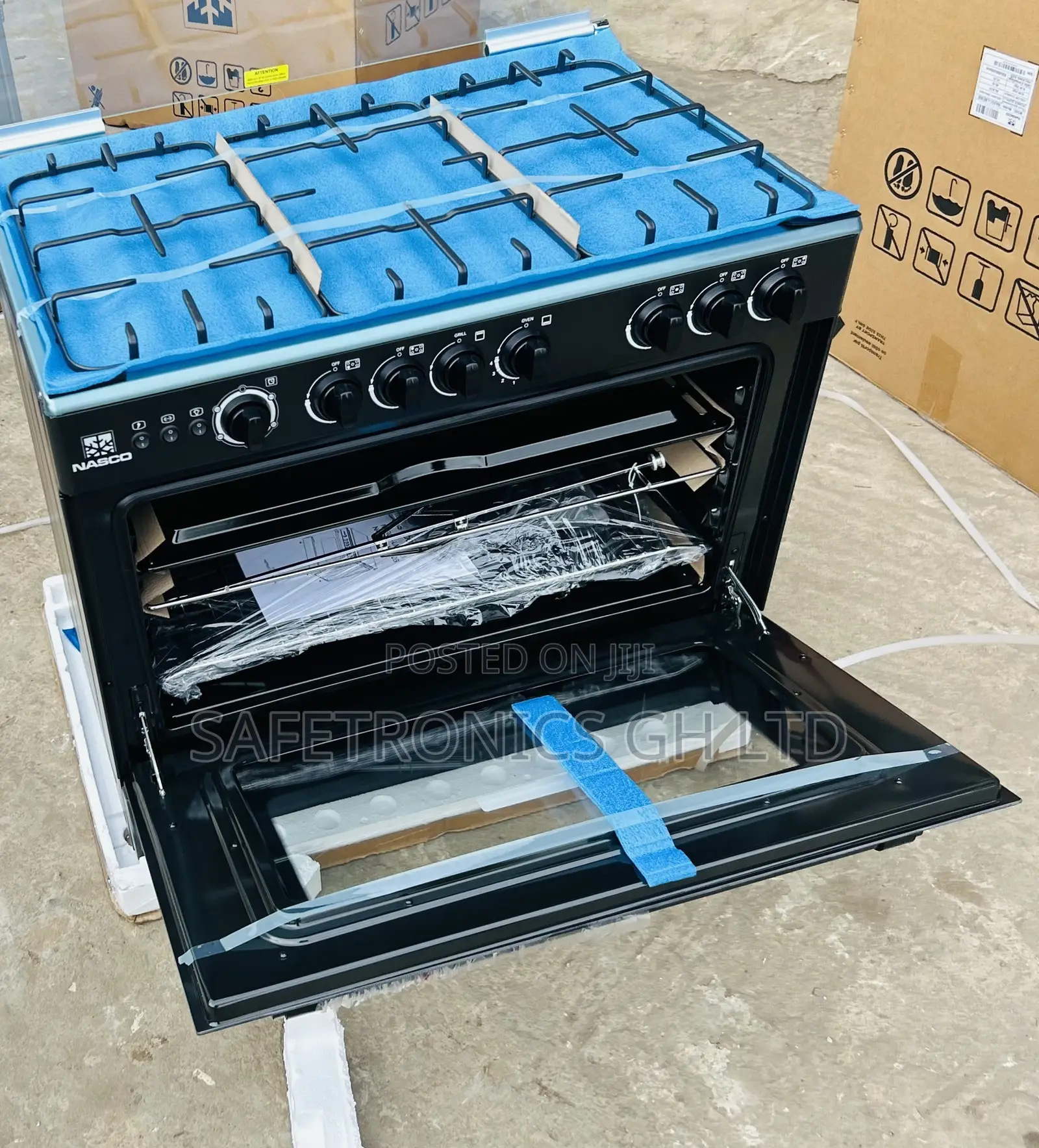 Experience New 5 Gas Cooker 60x90 Black Nasco