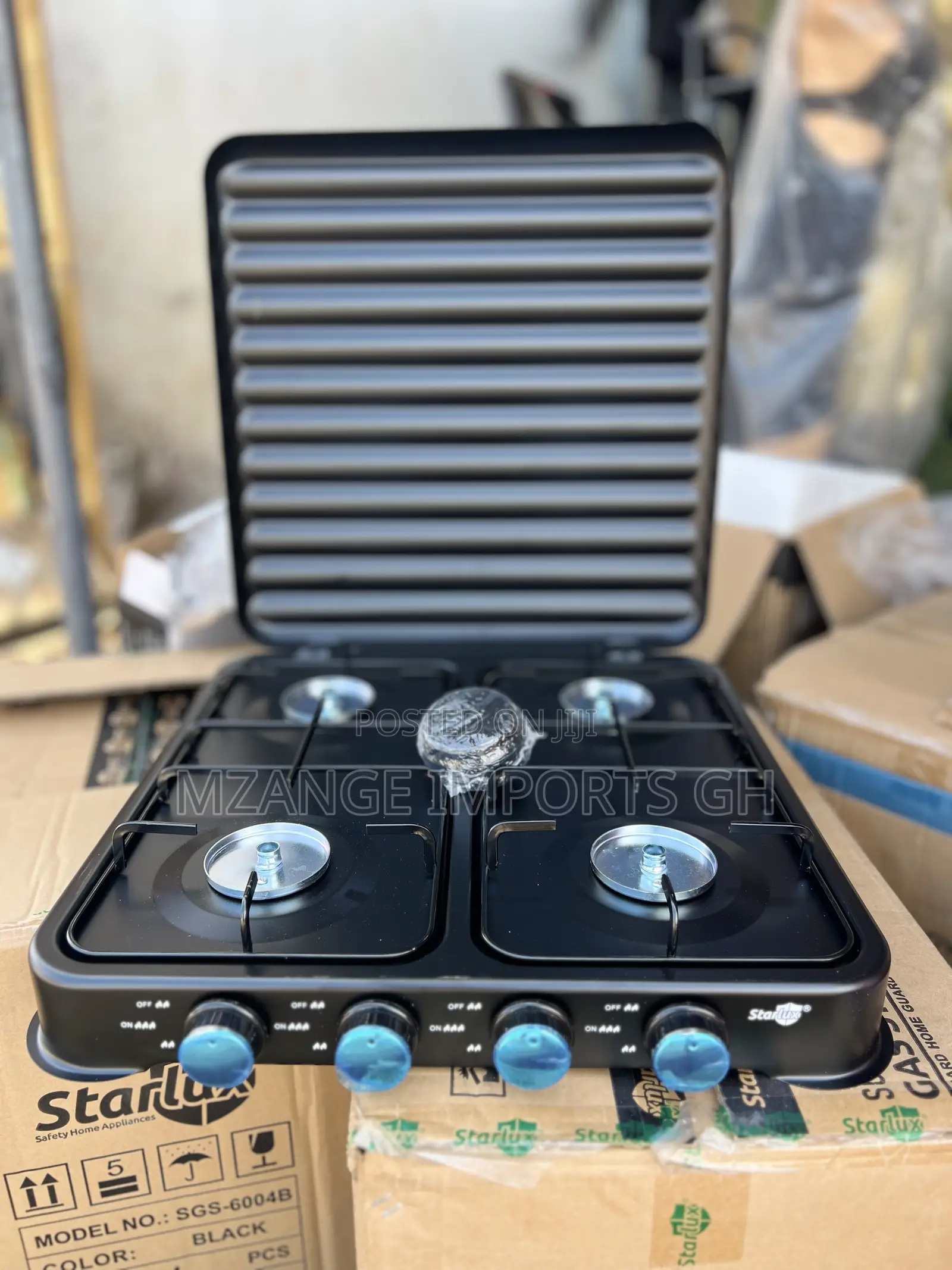 STARLUX High Quality 4 Burner Table Top Gas Stove Black Colour