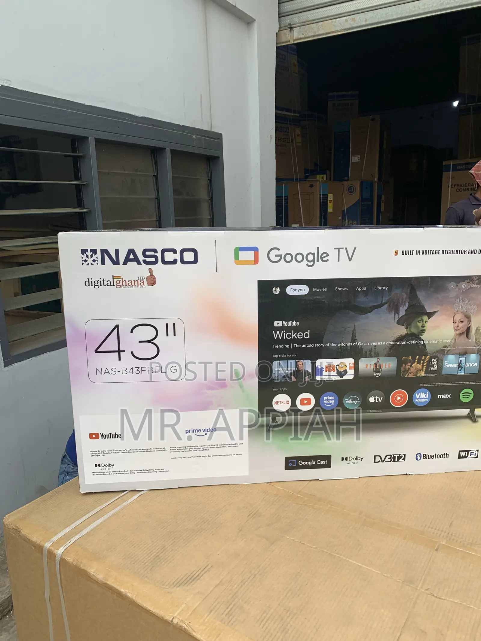 Get Affordable Nasco 43” FHD Satellite Television(Black)