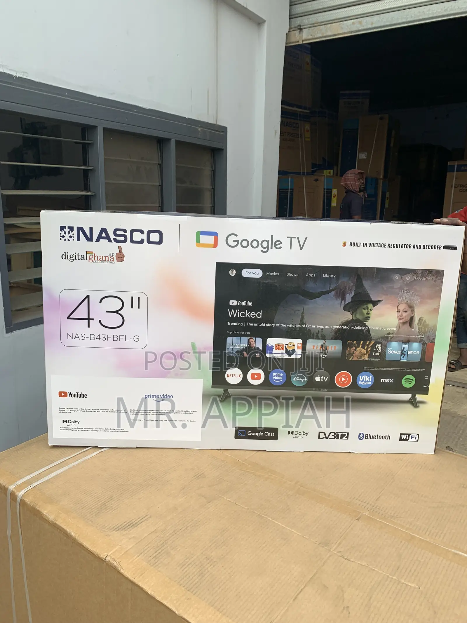 Get Premium Nasco 43” Digital Satellite Television(Black).