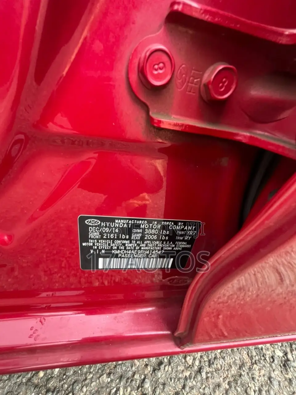 Hyundai Elantra Limited 4dr Sedan (1.8L 4cyl 6A) 2014 Red