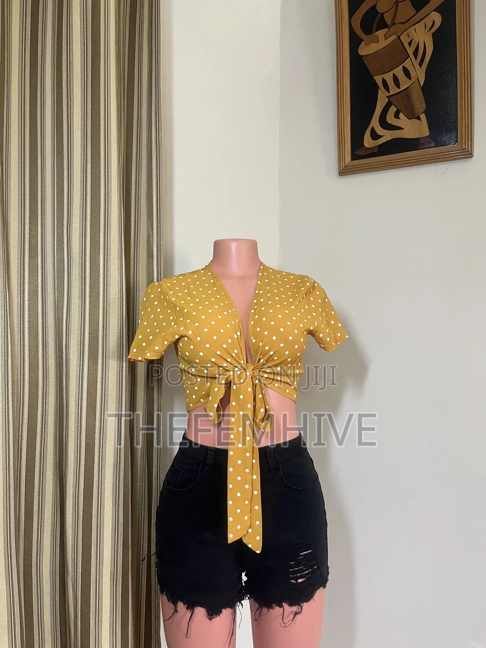 Yellow Polka Dotted Pretty Little Thing Crop Top