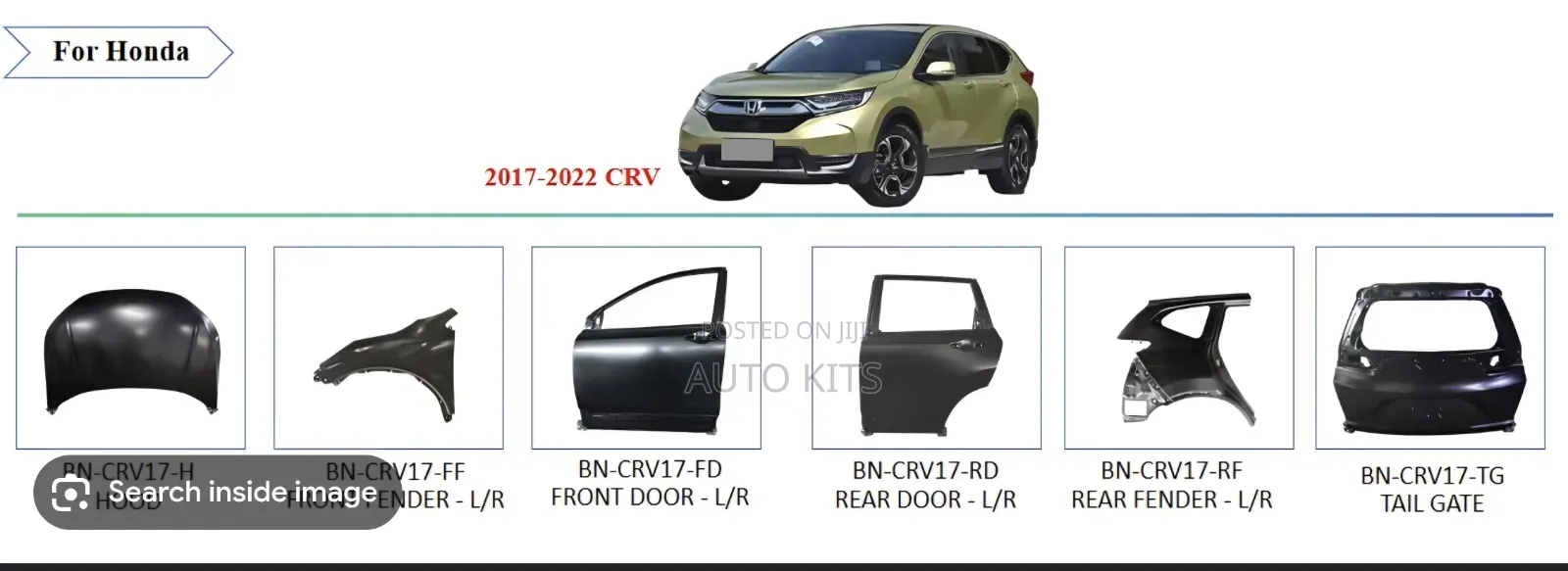 Honda CRV 2017 -2023 Doors Available and Affordable