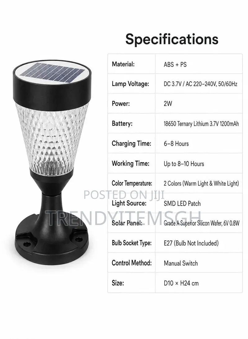 1200mAh Battery Solar Bowl Light LED Decorative Garden Lamp