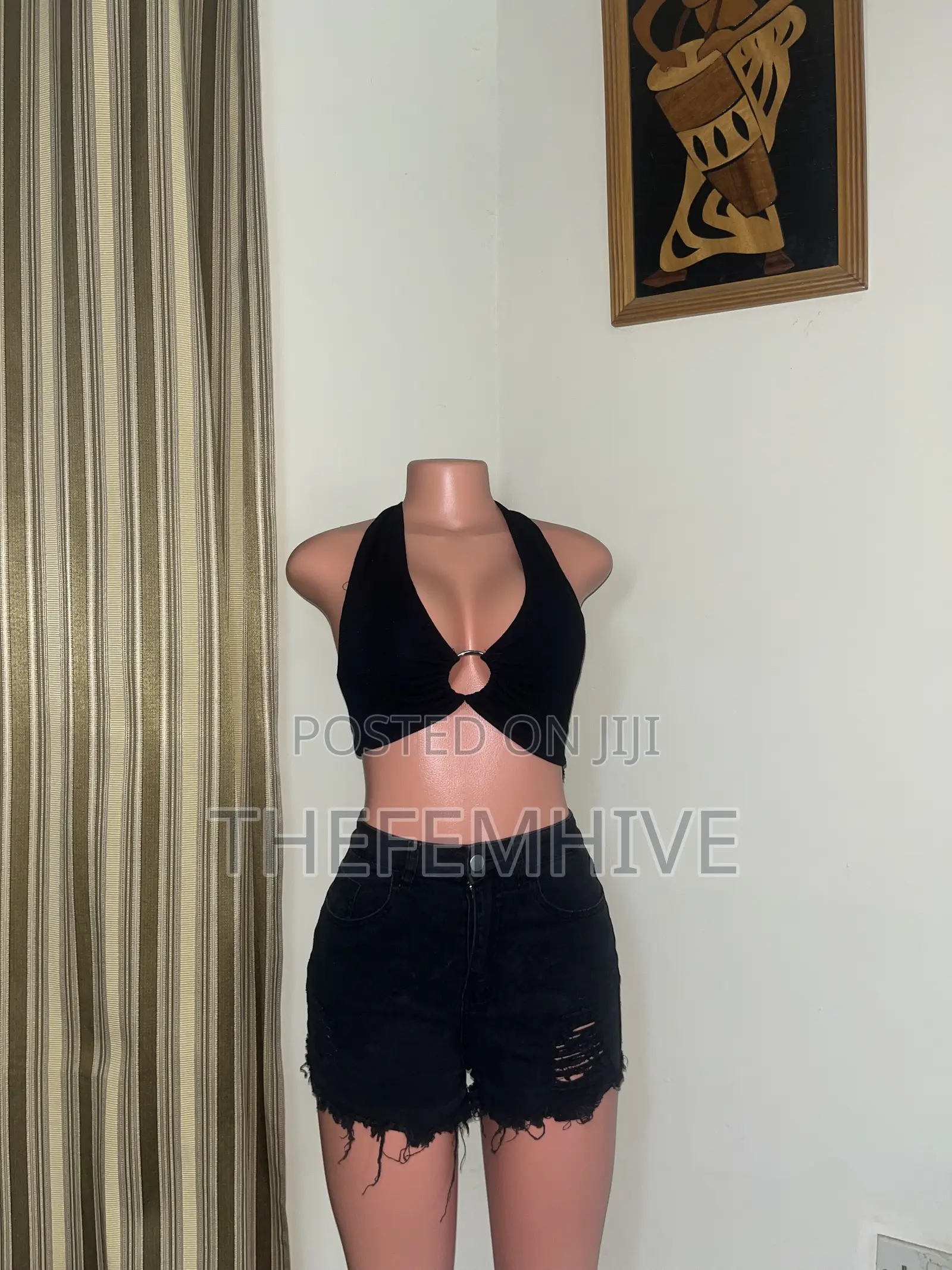 Black Pretty Little Thing Bare Back Top