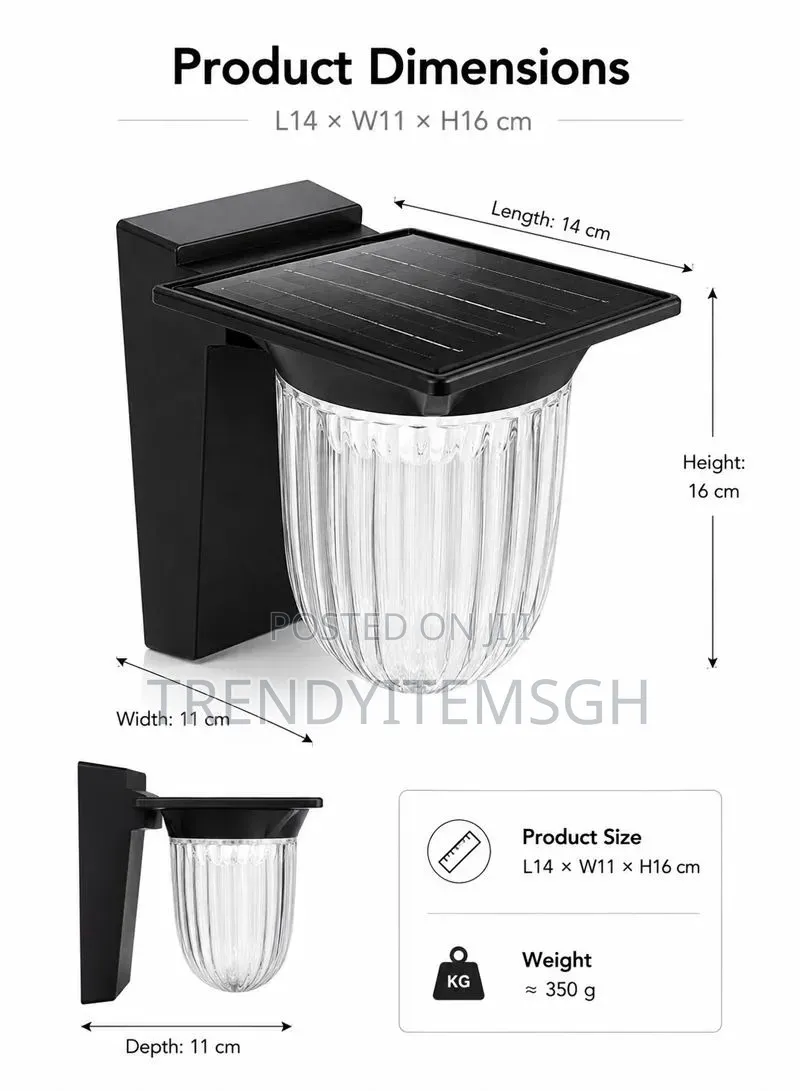 1200mAh Battery Solar Lantern Light Wall Lamp