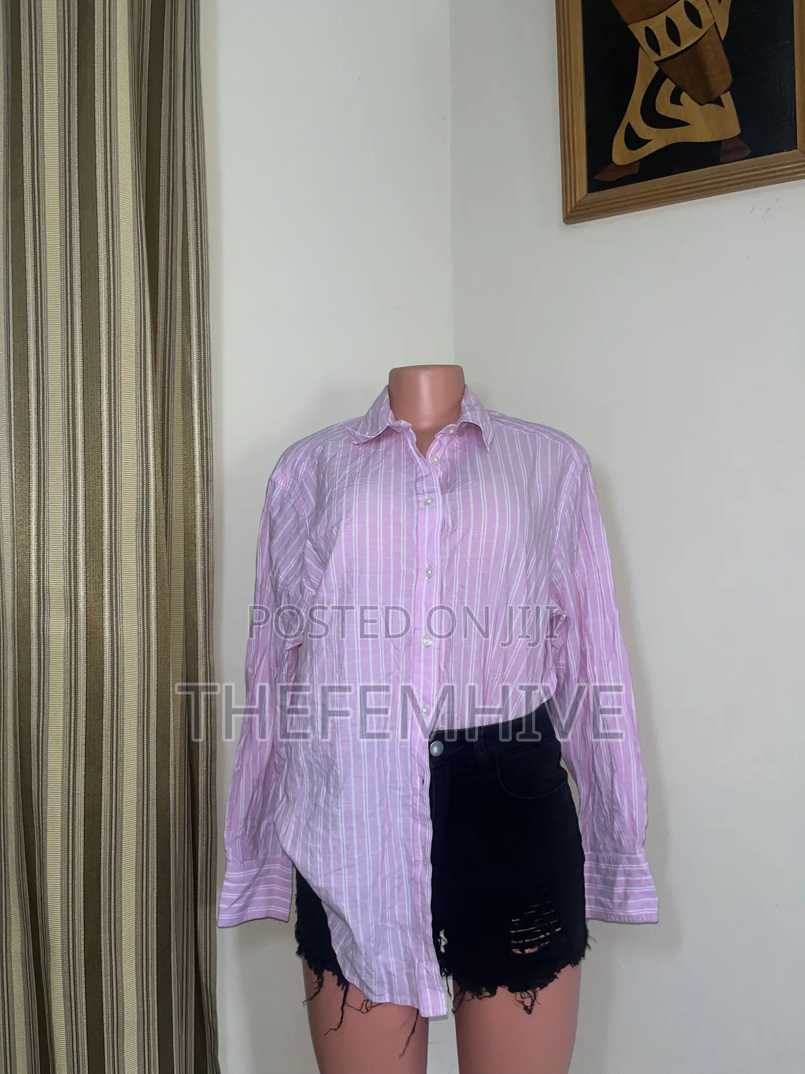 Pink and White Stripe Primark Long Sleeves Shirt