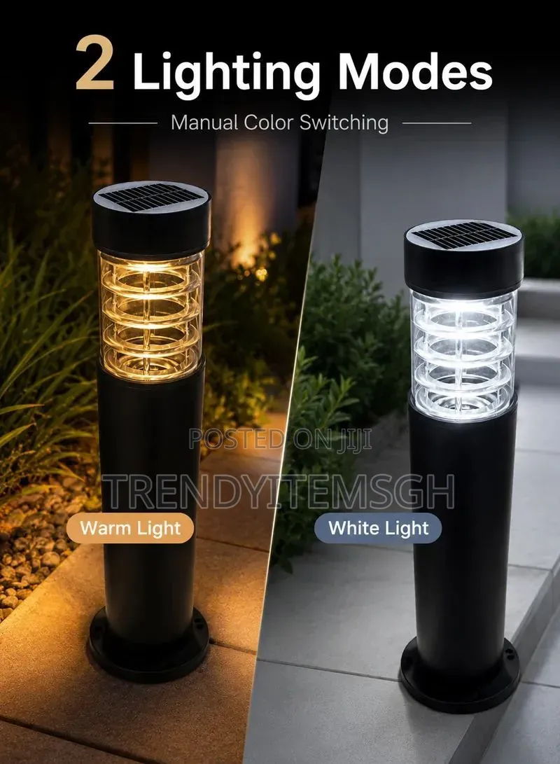 1200mAh Battery Solar Bollard Light LED Pathway Post Lamp
