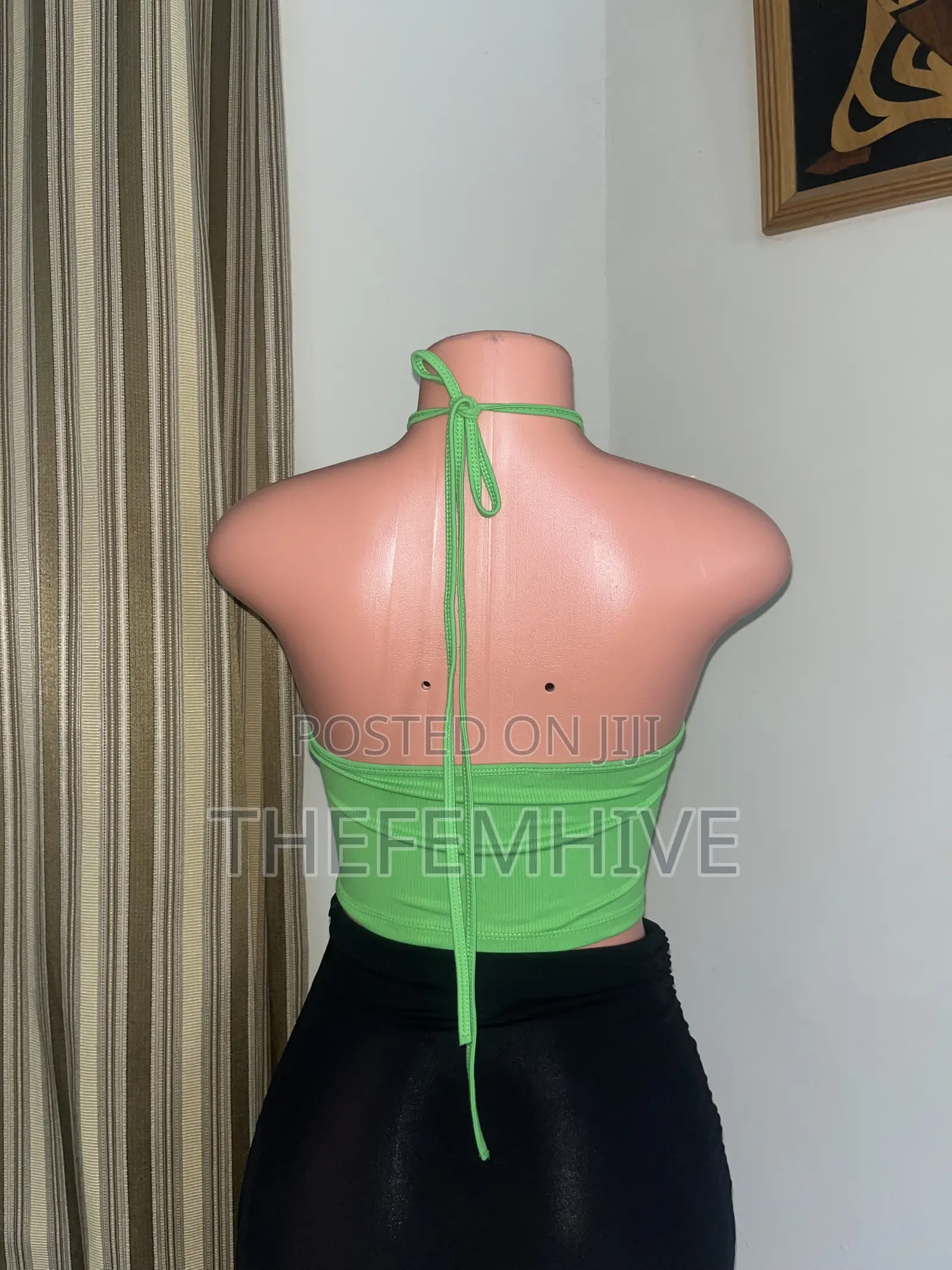Green Shein Bareback Top
