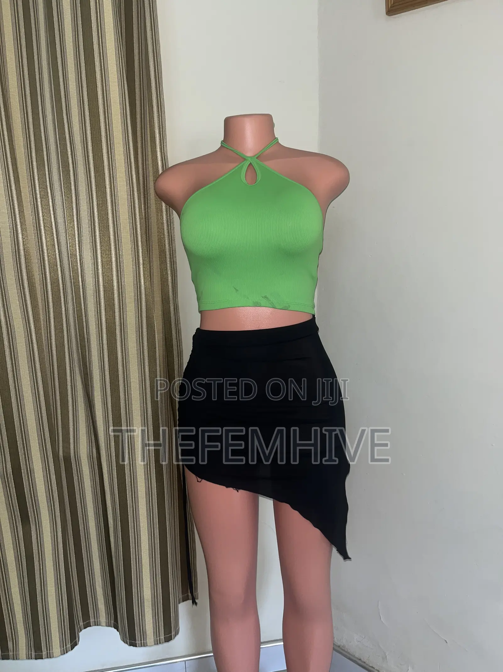 Green Shein Bareback Top