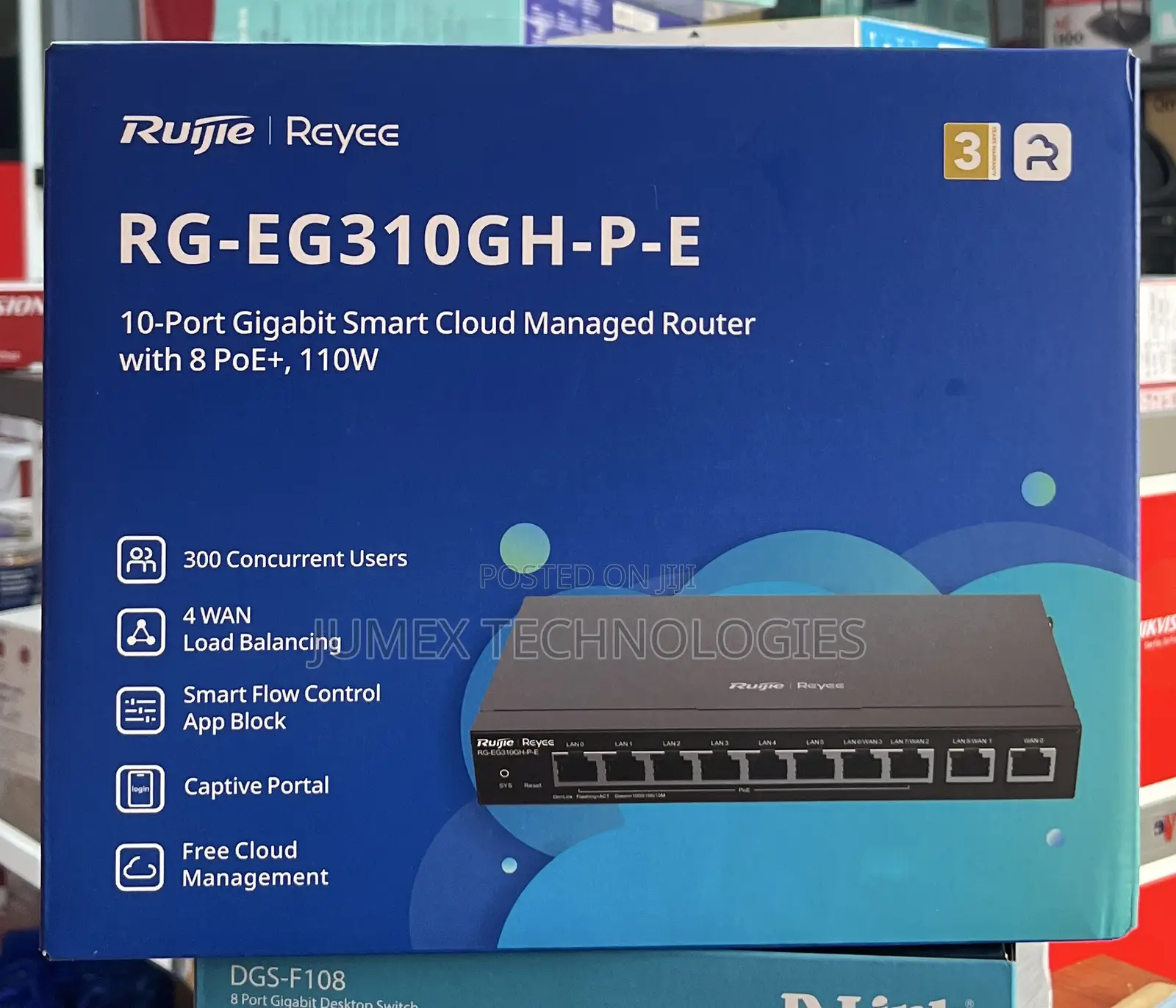 RUIJIE RG-EG310GH-P-E 10Port Gigabit Smart Cloud Managed Router 8 PoE+