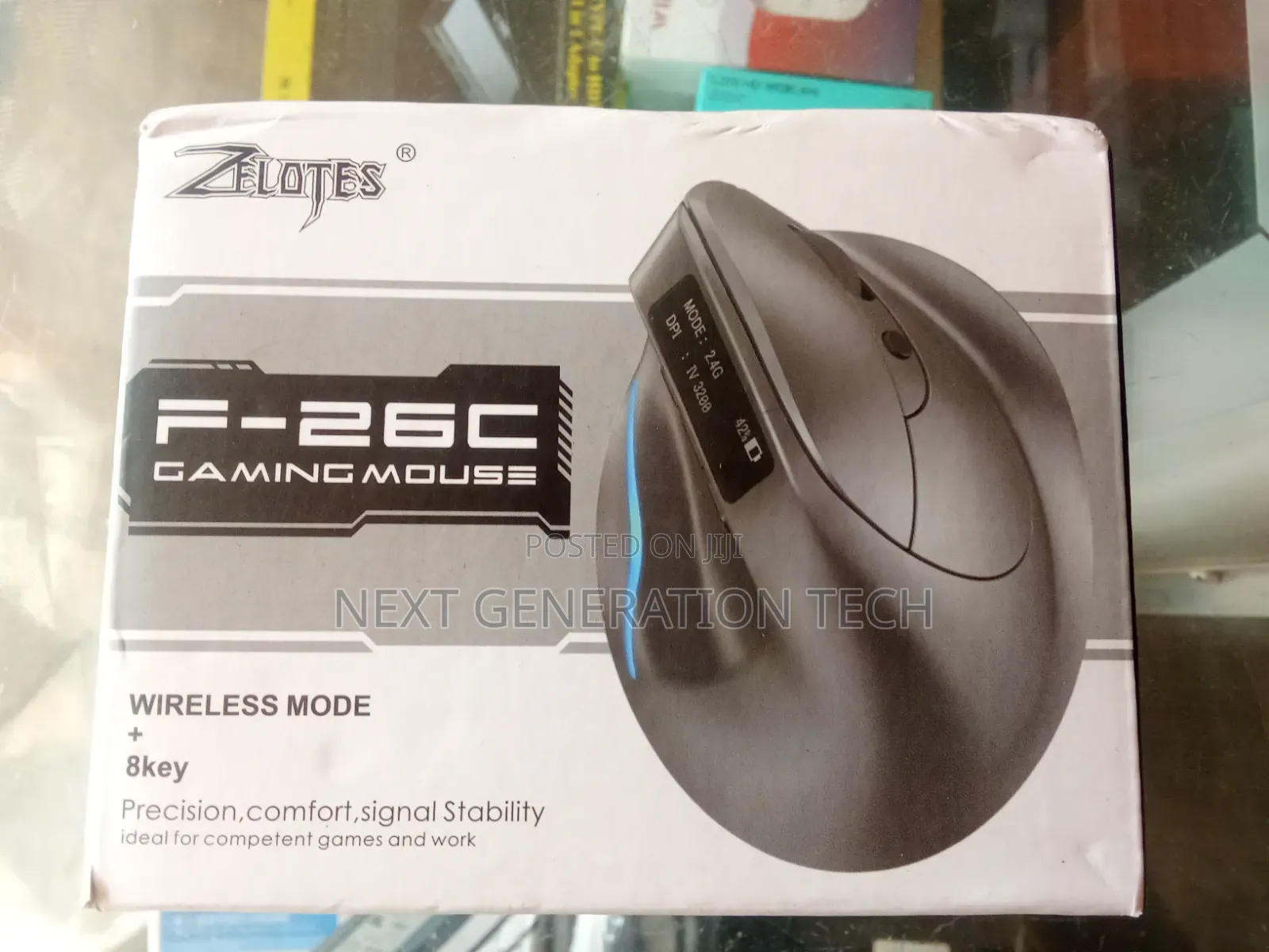 Vertical Gaming Rechargeable Wireless Mouse With OLED Display N RGB