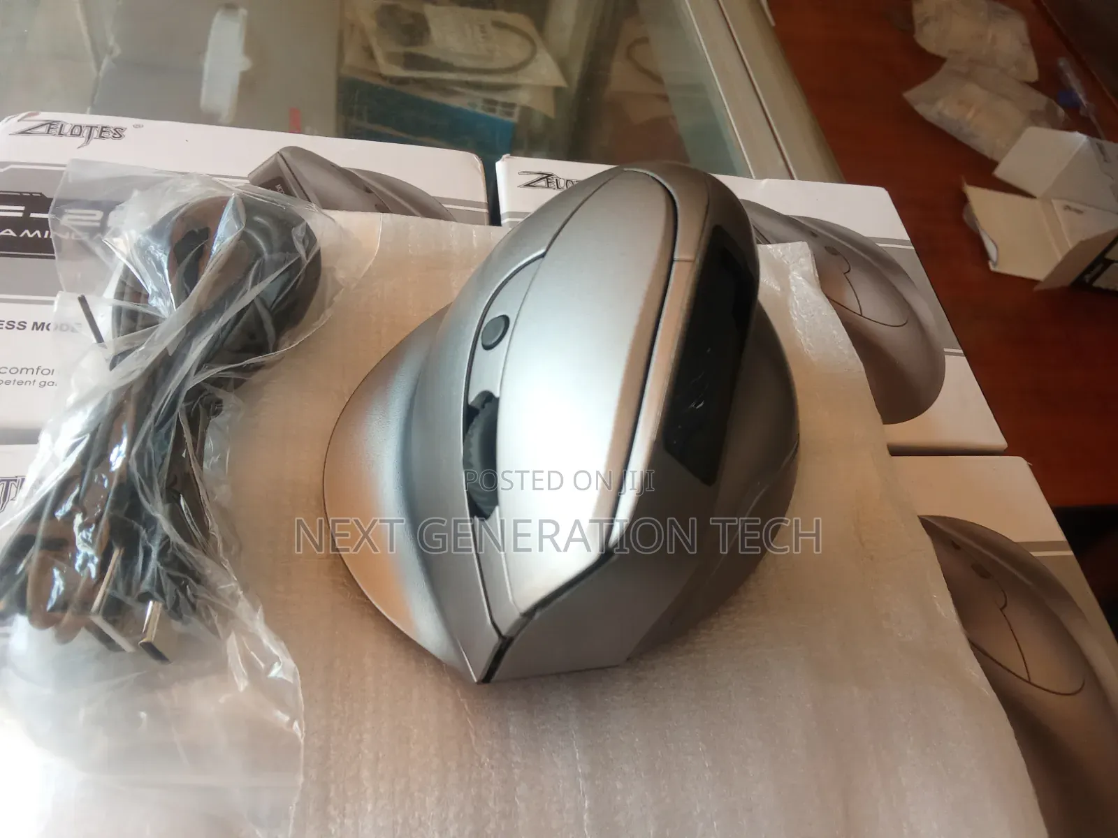 Vertical Gaming Rechargeable Wireless Mouse With OLED Display N RGB