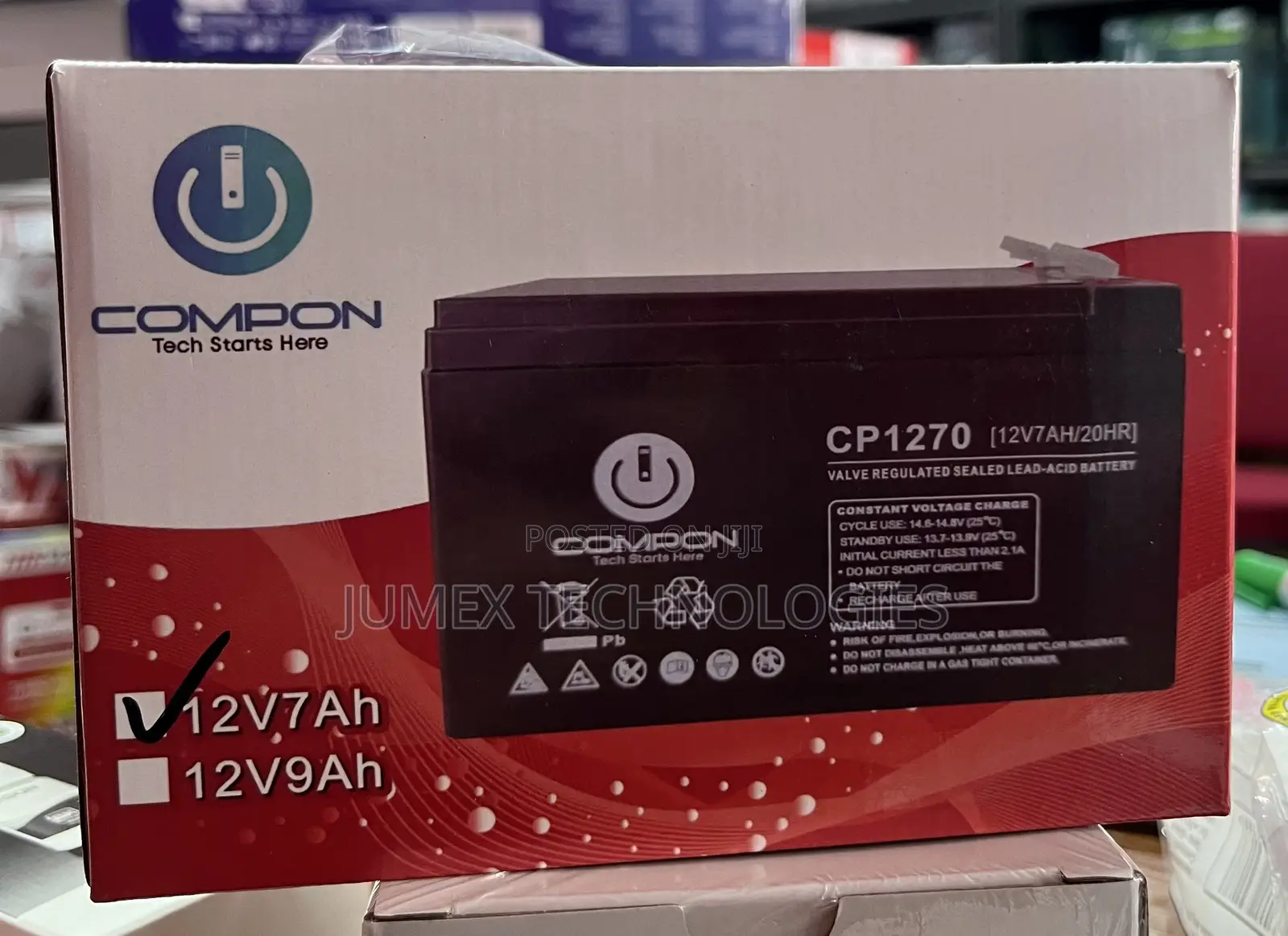 12v 7ah Ups Battery Compon Cp1270 12v7ah/20hr