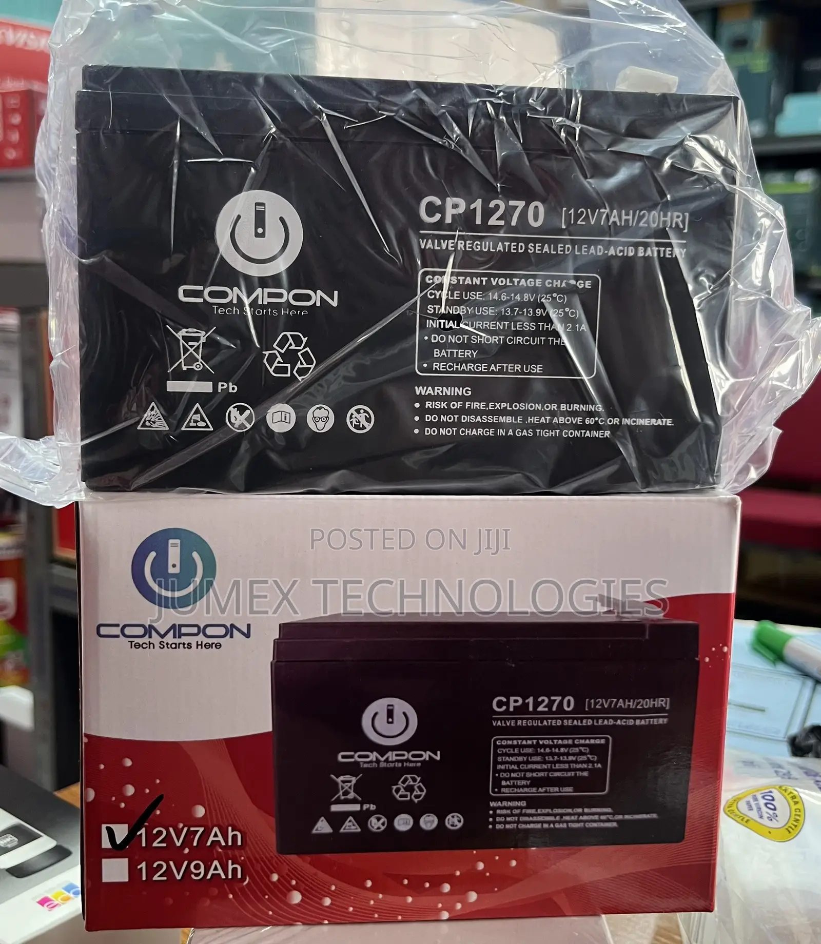 12v 7ah Ups Battery Compon Cp1270 12v7ah/20hr