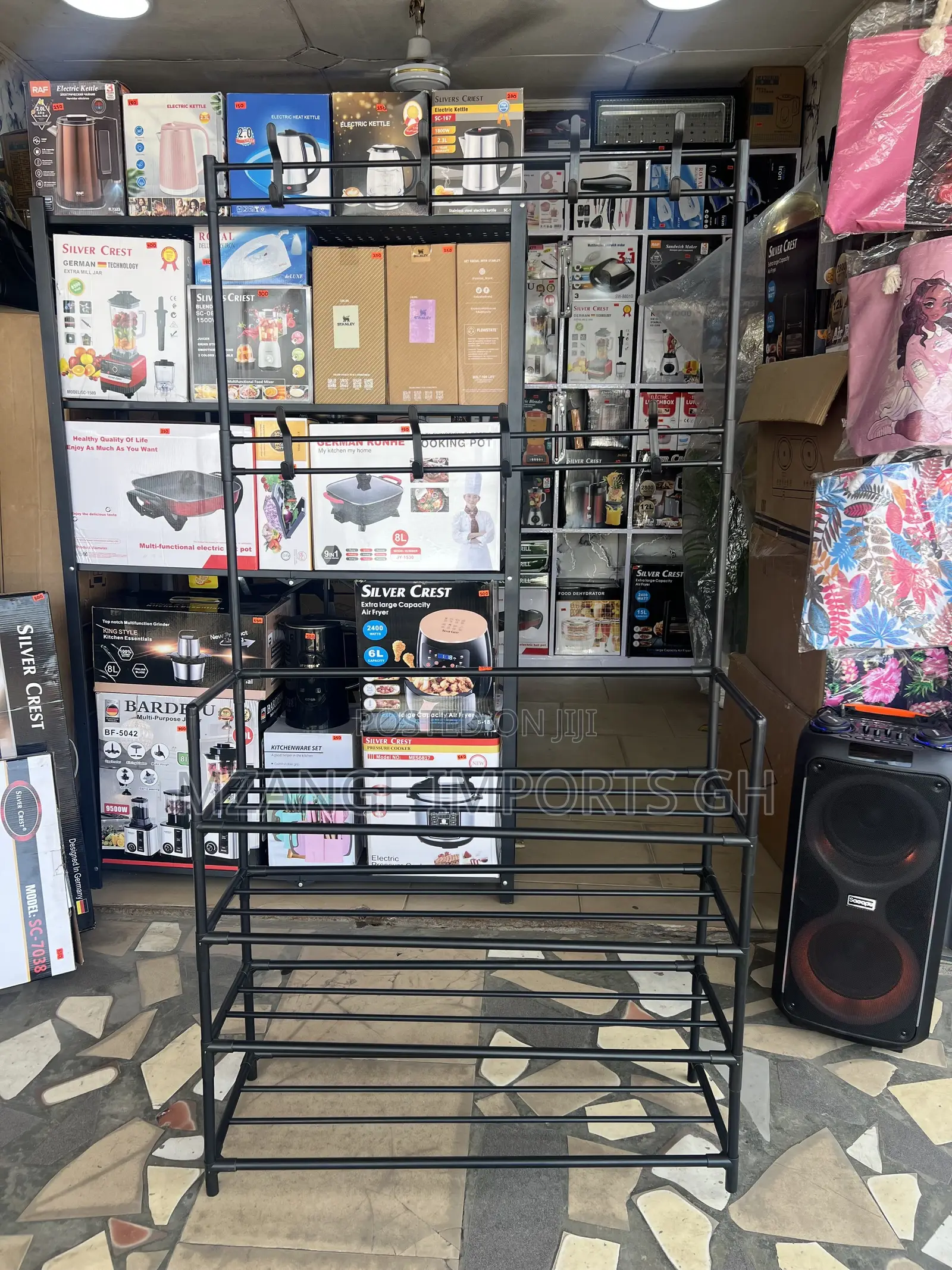 80cm 5 Tier Shoe Rack With Hangers