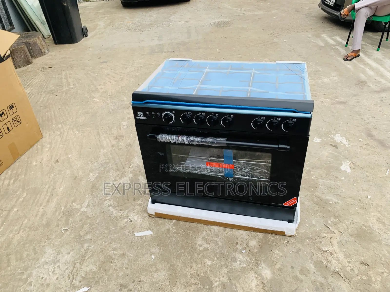 Ultra High Nasco 90×60 5 Burner Gas Cooker W/ | Black [NASGC-LME90B]