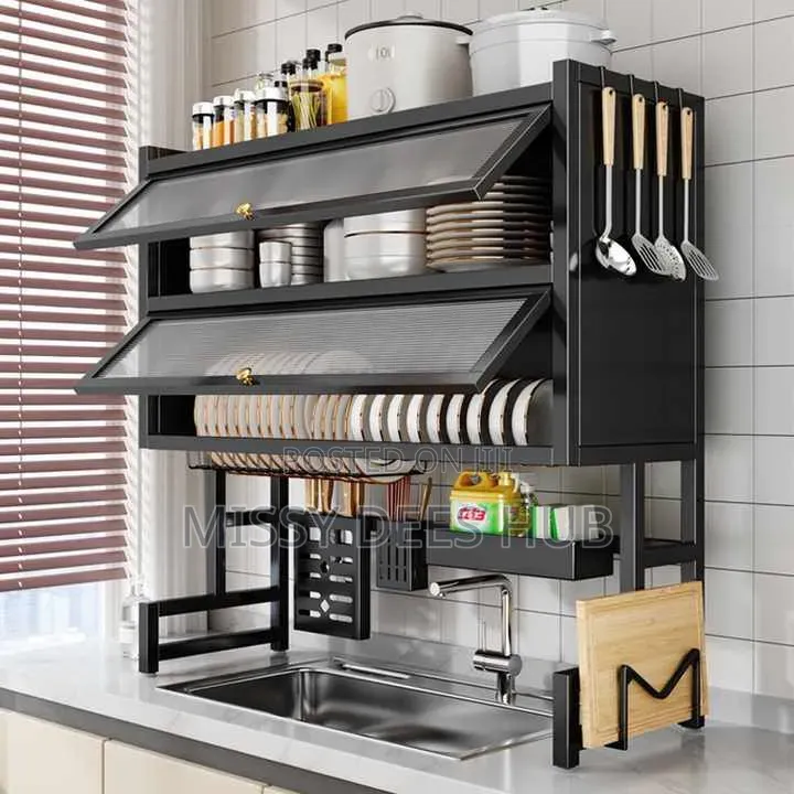 Double Layer Dish Rack With Covers