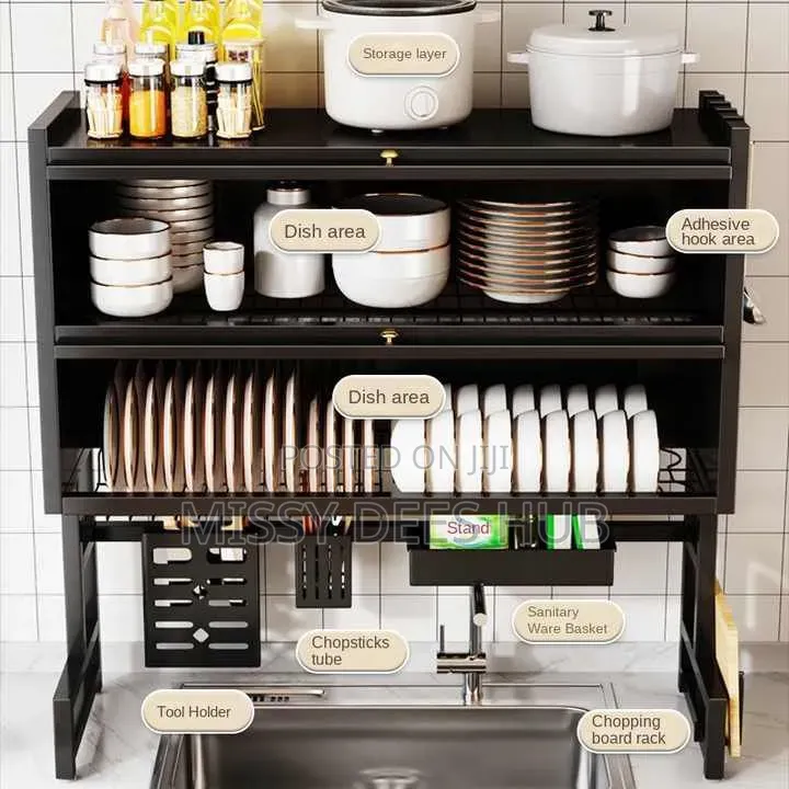 Double Layer Dish Rack With Covers