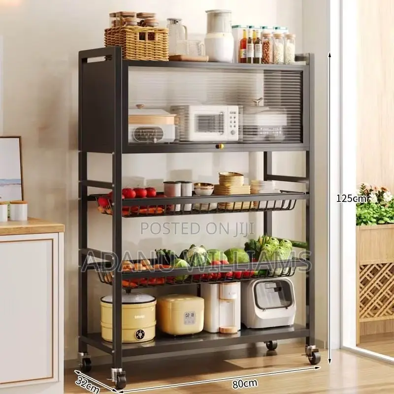 Kitchen Organizer Shelf With Cabinet ( 80cm Large Storage Rack)