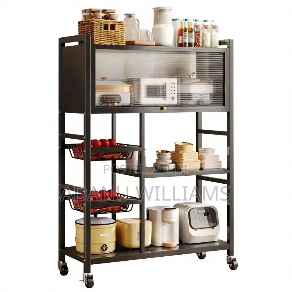 Kitchen Organizer Shelf With Cabinet ( 80cm Large Storage Rack)