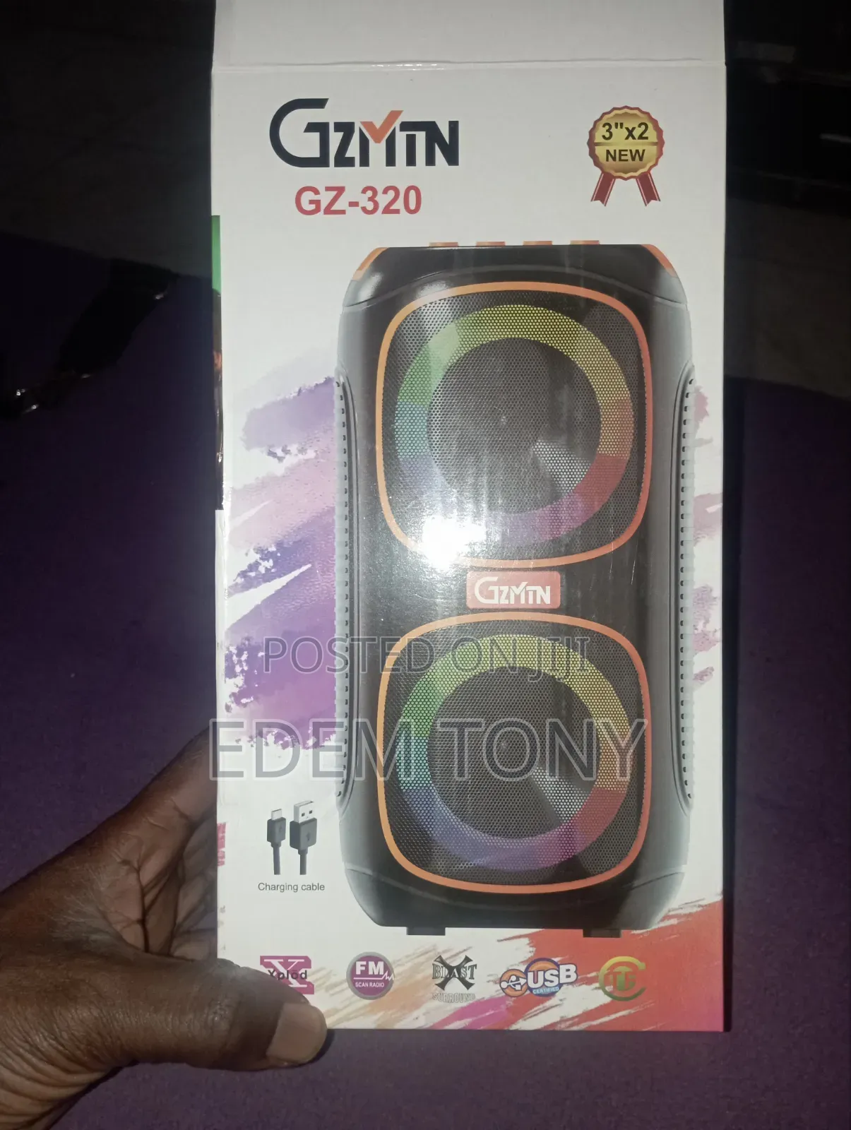 GZMIN GZ-320 Portable Wireless Dual-Speaker Party Box With RGB LED