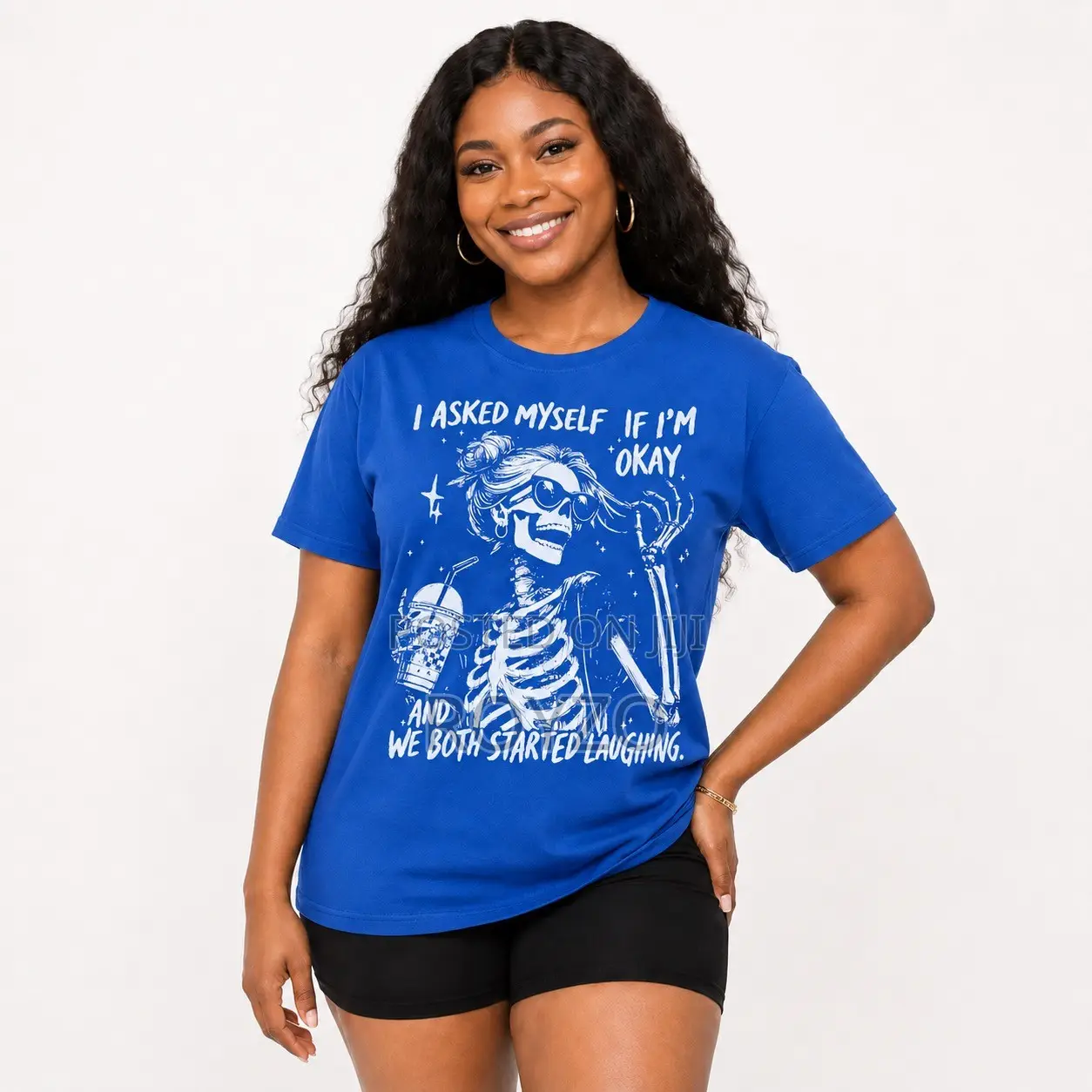 Original Skeleton Graphic Print T-Shirt for Women