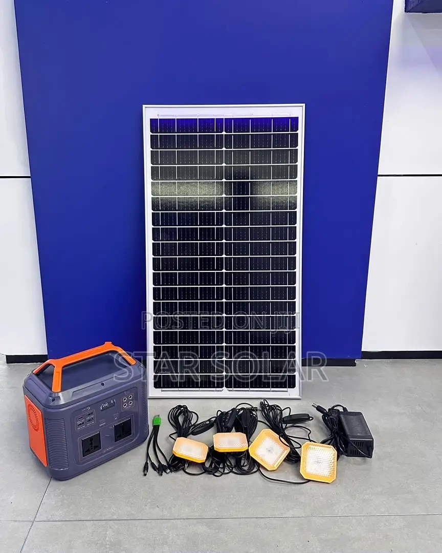 Fibon 550W Portable Power Station With 150W Panel + 4 Bulbs