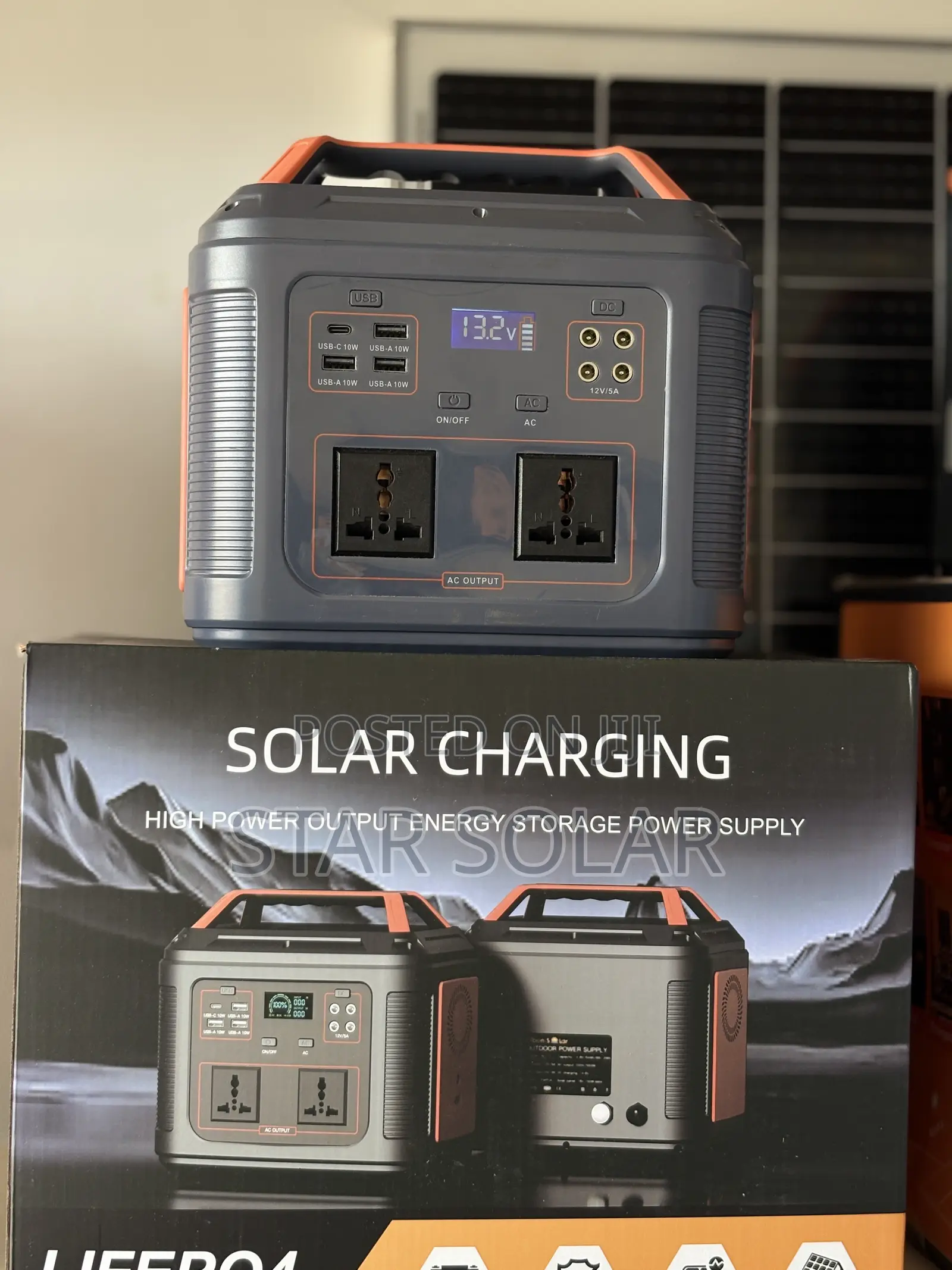 Fibon 550W Portable Power Station With 150W Panel + 4 Bulbs