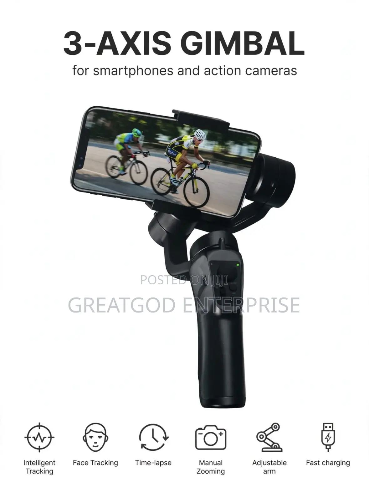 3-Axis Gimbal Stabilizer for Smartphones and Action