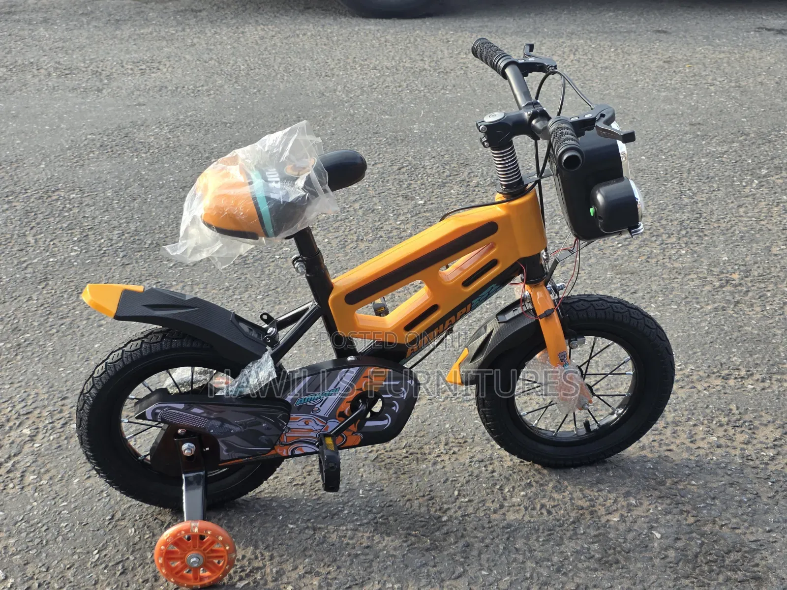 Orange Children's Training-Wheels Bicycle for Age 2-4yrs.