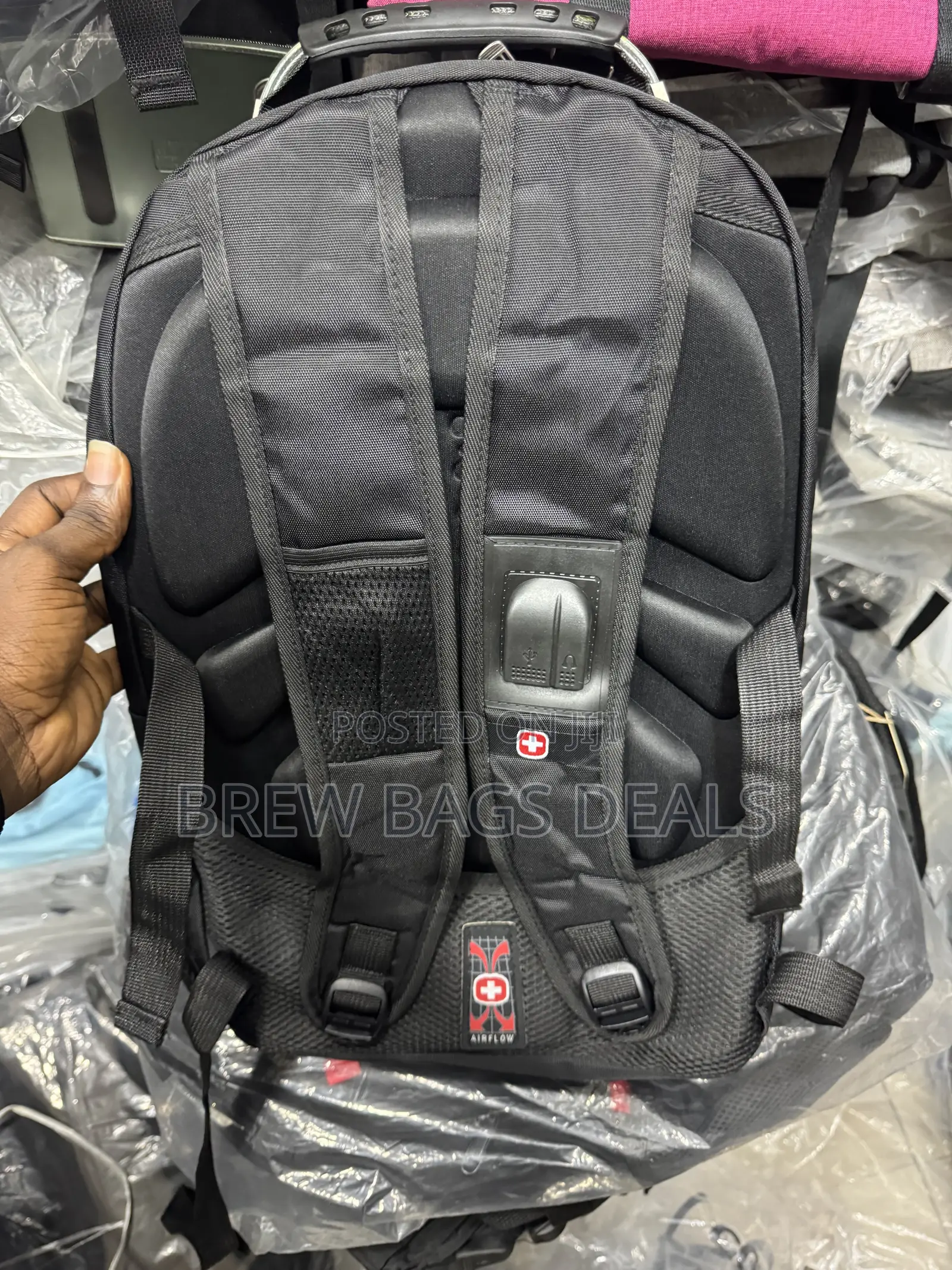 Original Quality Swiss Gear Backpack With Rain Coat Cover USB Bag
