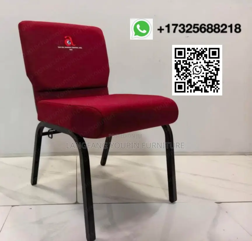 Brand New Church Chair, Stackable, for Church Congregation