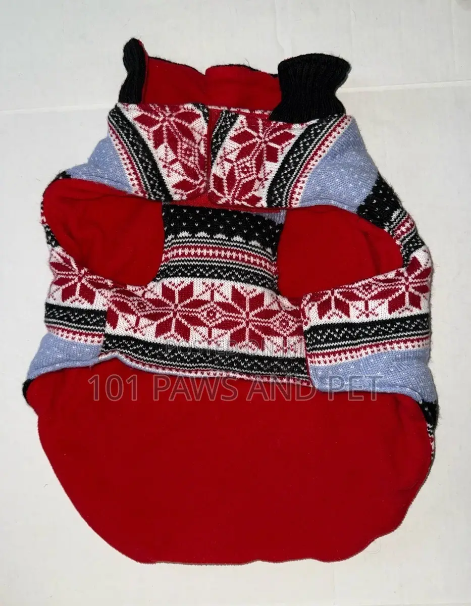 The Humane Society Christmas Dog Sweater Large Red White Blue